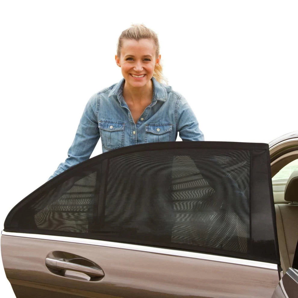 Car Sun Shade Net Mesh Blind – Rear Window UV & Mosquito Protection Curtain