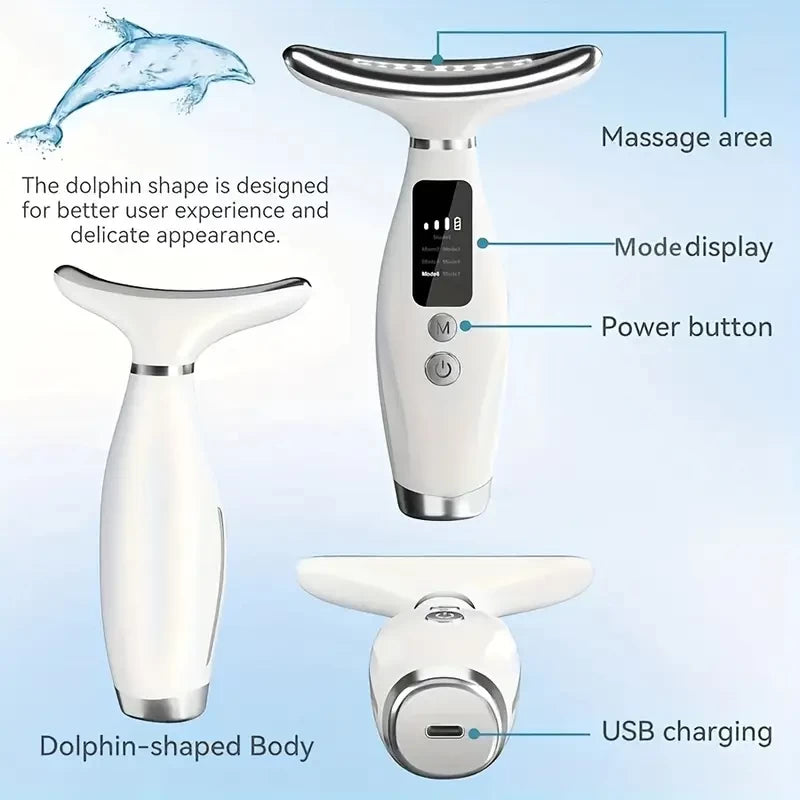 USB Rechargeable Face & Neck Massager – 7 Modes for Ultimate Relaxation