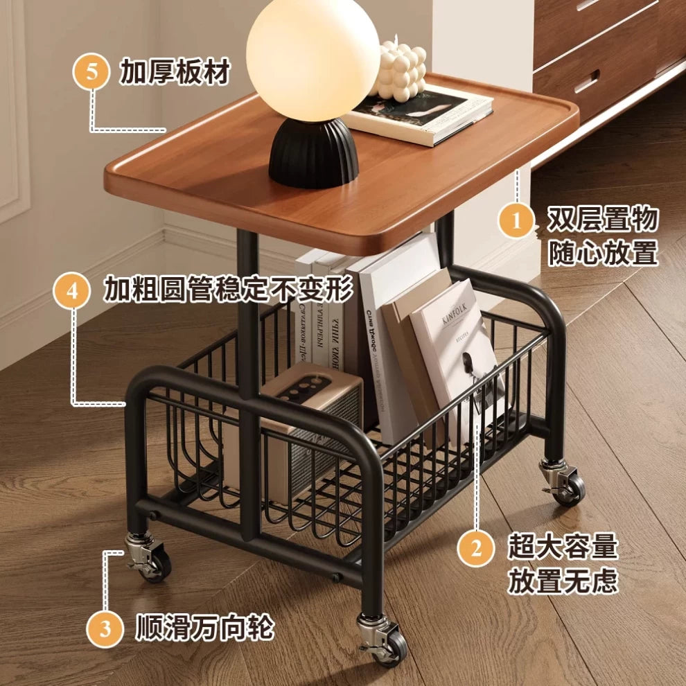 C-Shaped Rolling Side Table – Multi-Functional & Space-Saving 100 x 31 x 49 cm