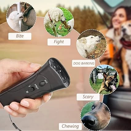 Ultrasonic Handheld Dog Repeller and Training Device With Battery
