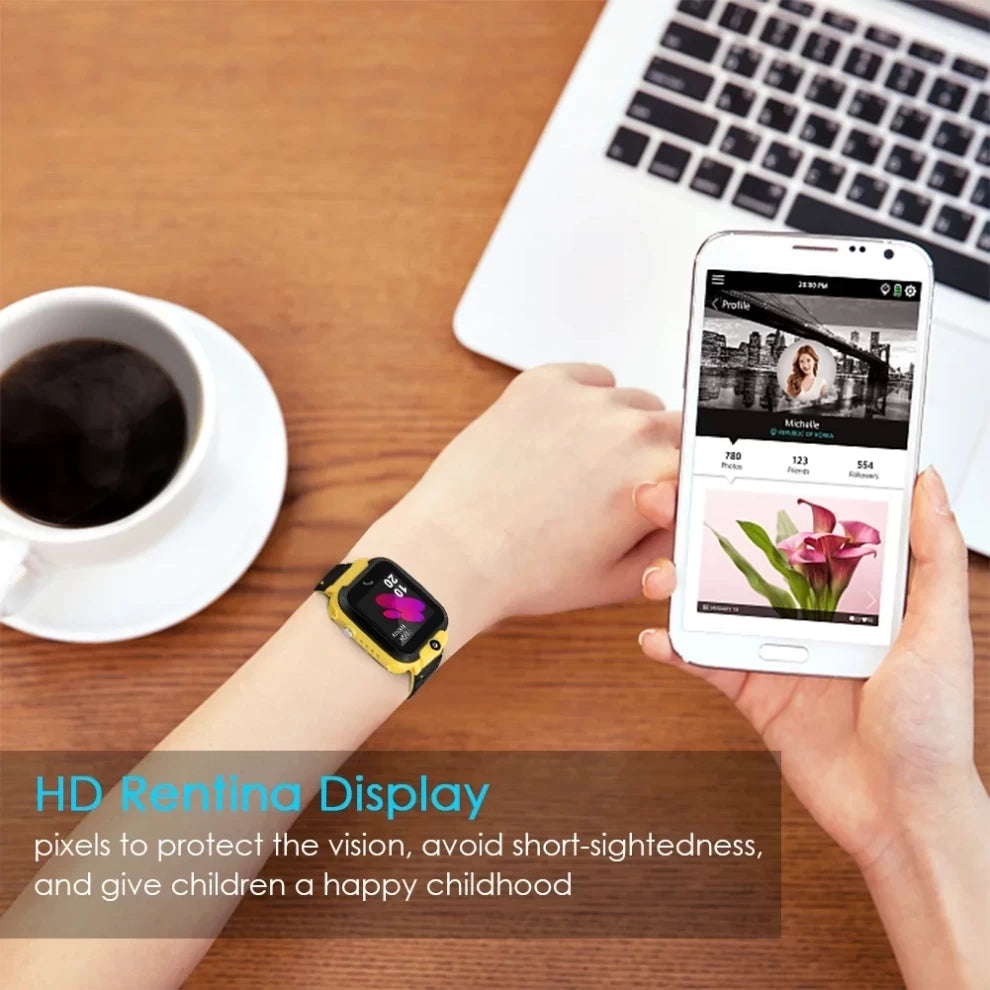 Smart Kids GPS tracker watch for Children Magnetic Charging-Water Proof