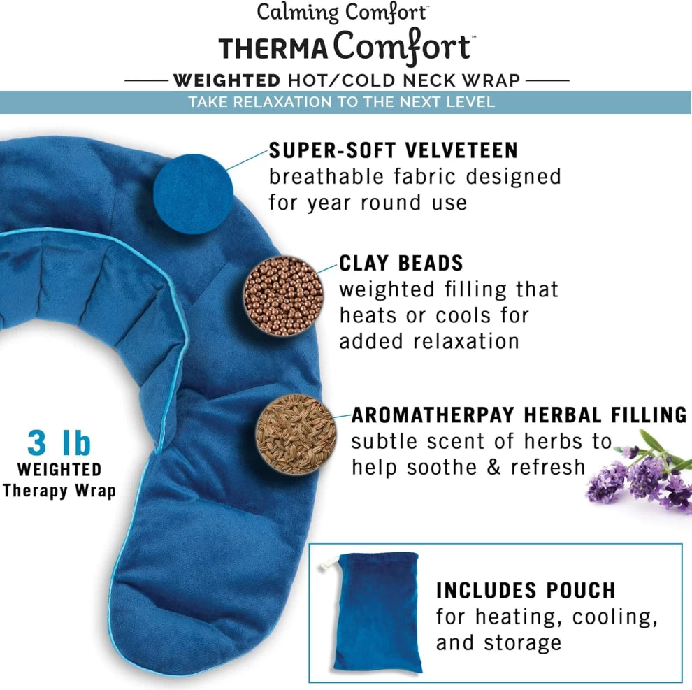 Calming Therma Comfort Weighted Hot Neck Shoulder Wrap-Microwave Pad