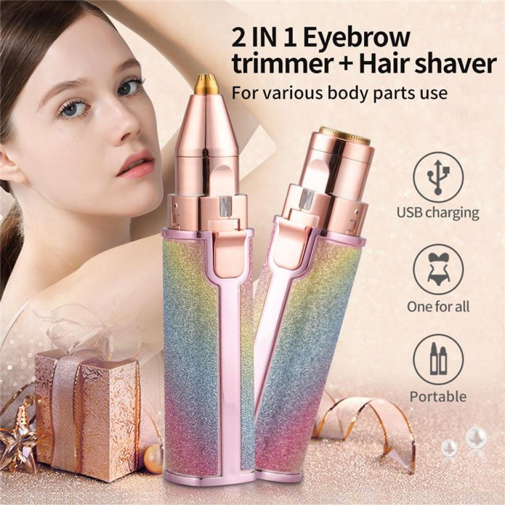 2 In 1 Electric Rechargeable Eyebrow Trimmer