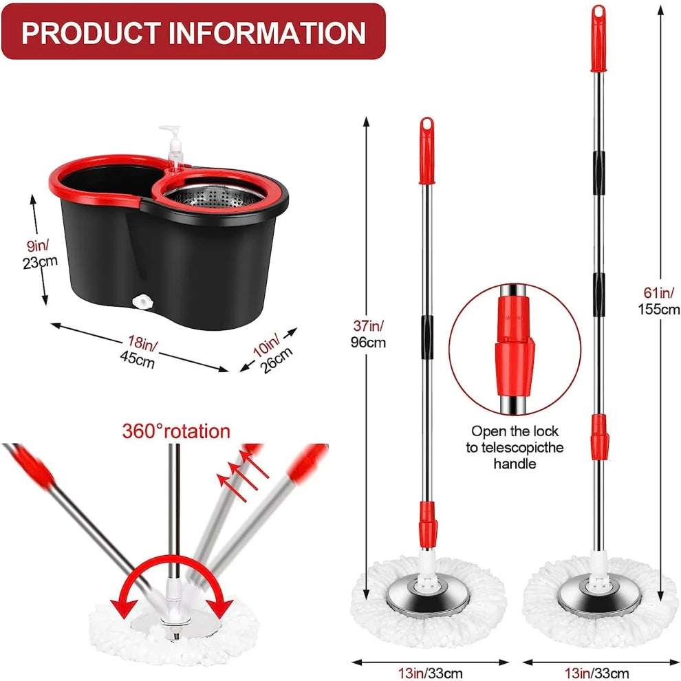 Spin Mop with Bucket – 360° Rotating Head