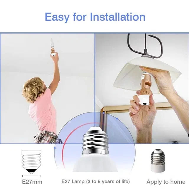 WiFi Light Bulb Security Camera 360° Fisheye View -2MP