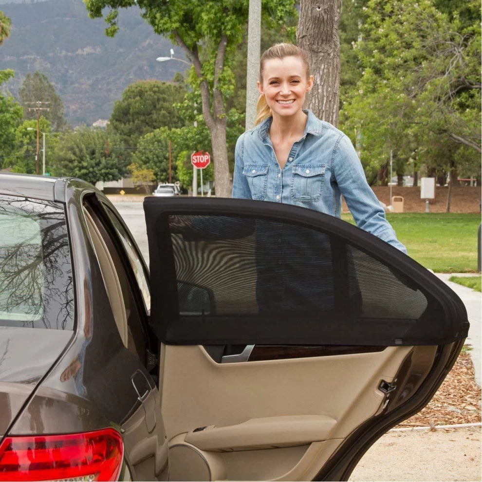 Car Sun Shade Net Mesh Blind – Rear Window UV & Mosquito Protection Curtain