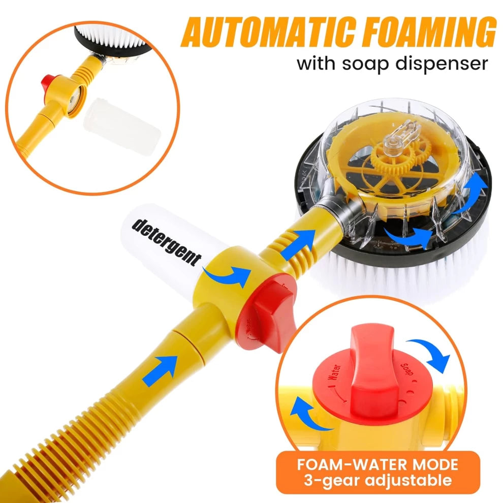 Car Wash Brush Kit 360° Spin Car Mop Detailing Brush