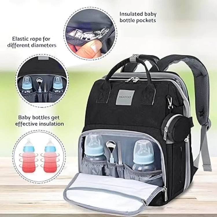 Baby travel Kids cot 3 in 1 Diaper Bag with Changing Bed mom