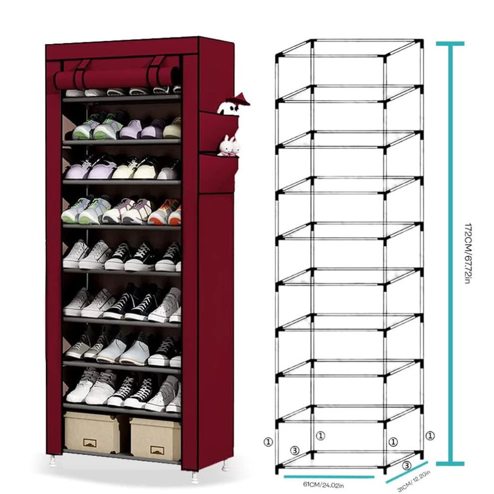 10Tiers Shoe Rack Storage Box