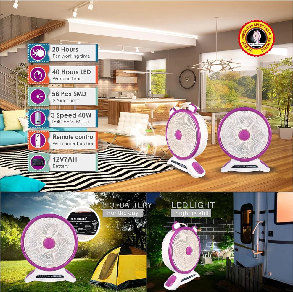 Sumo Rechargeable Table Fan 40W