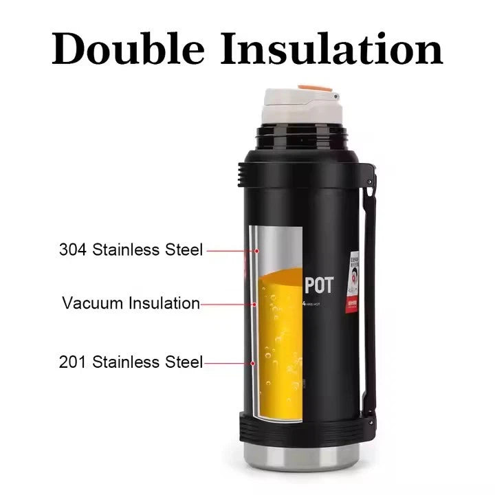 Stainless Steel Vacuum Insulated Thermo Flask – Hot & Cold for Hours