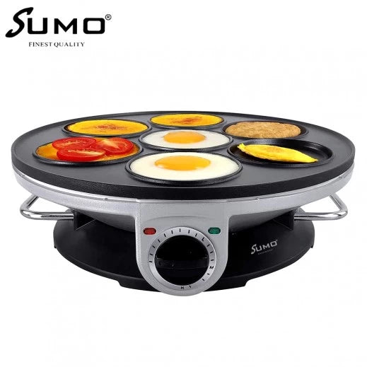 Sumo Crepe Maker 1200W – 7 Holes – White & Black