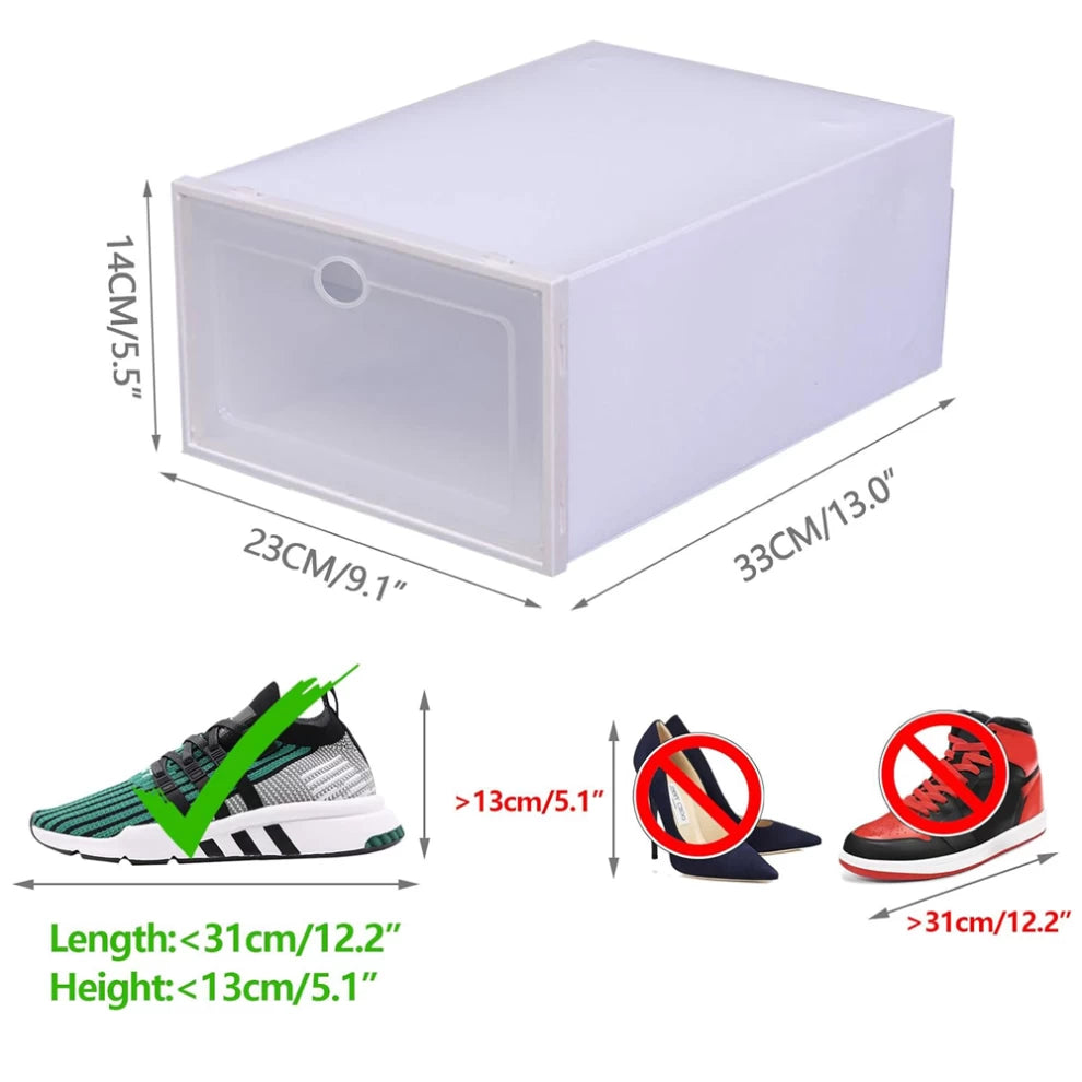 Stackable Shoe Boxes with Lids-4psc