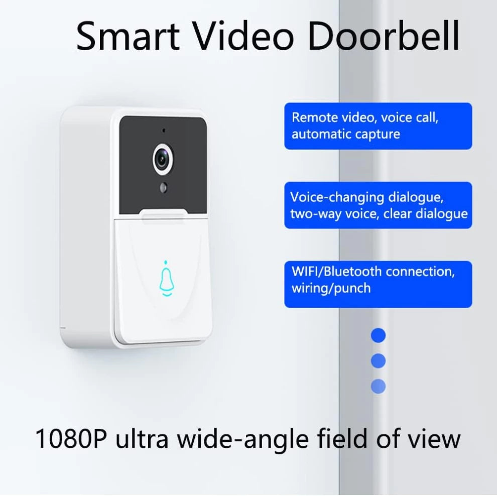 Smart Wireless Video Doorbell with Night Vision, Two-Way Audio & Mobile App Control