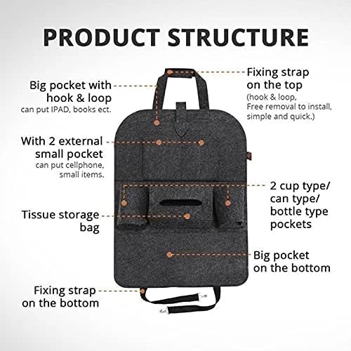 Car Seat Back Organizer – Multi-Pocket Storage Bag for Cars