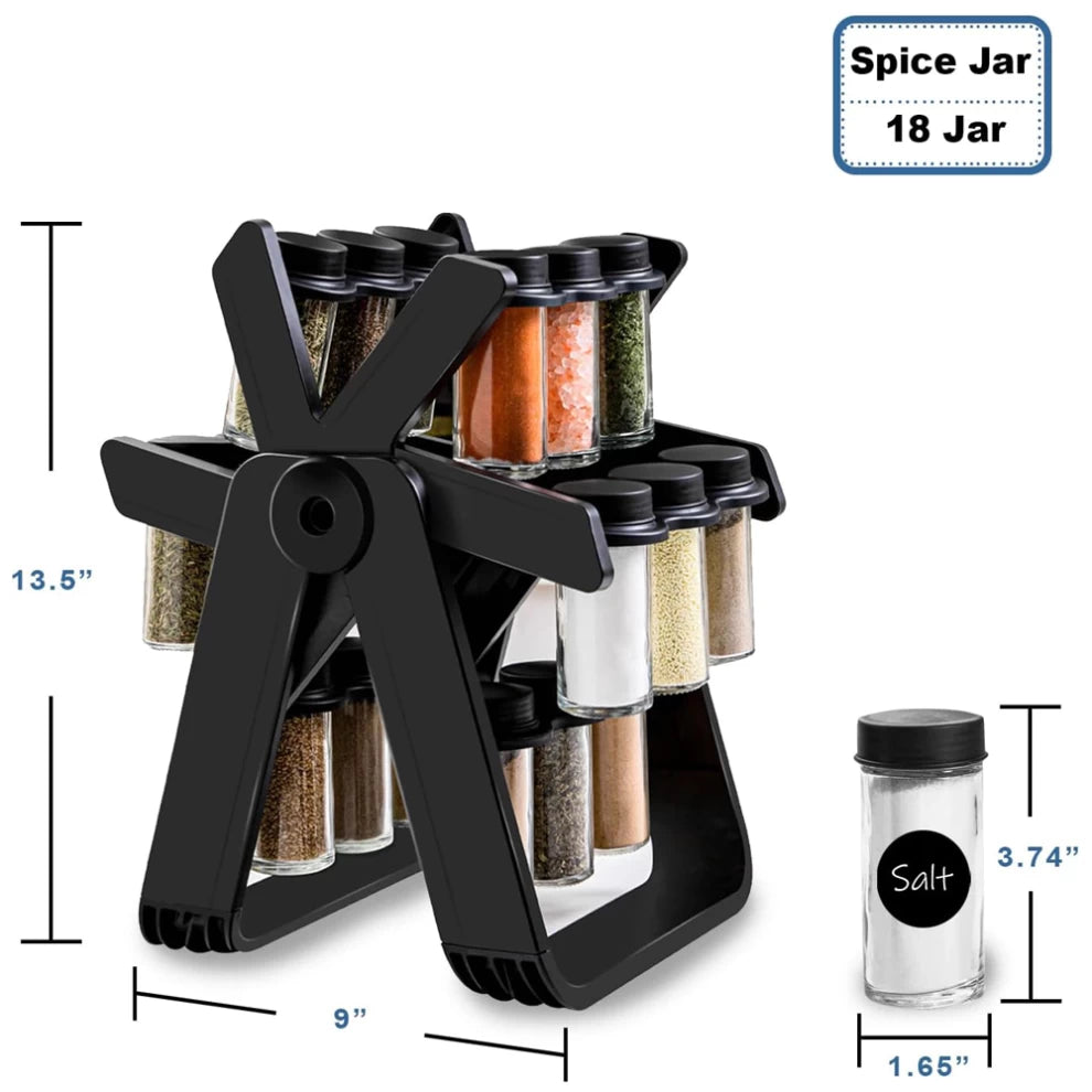 Spice Rack Ferris Wheel Rotating Jars Organizer