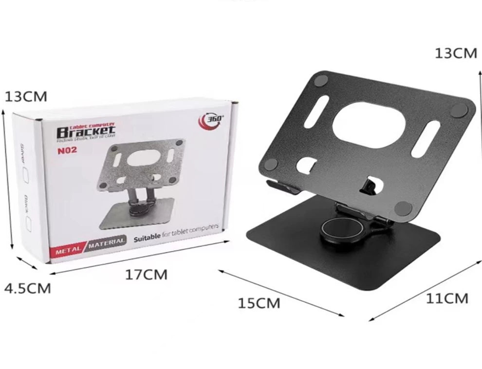 Aluminum 360° Rotating Tablet & Phone Holder | Universal Stand for iPad, Android, iPhone