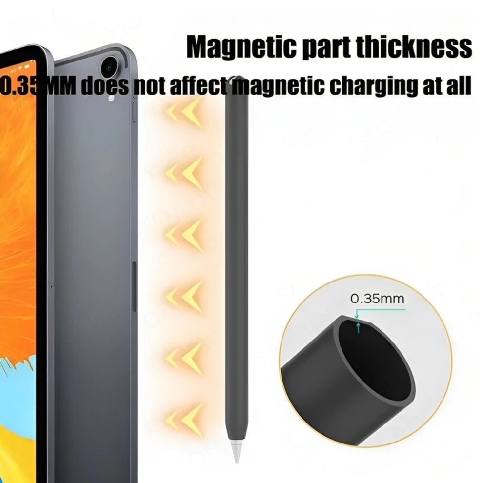 AhaStyle Silicone Apple Pencil Sleeve (2Pack) - Black/Orange