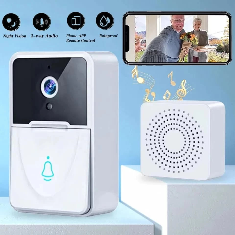 Smart Wireless Video Doorbell with Night Vision, Two-Way Audio & Mobile App Control