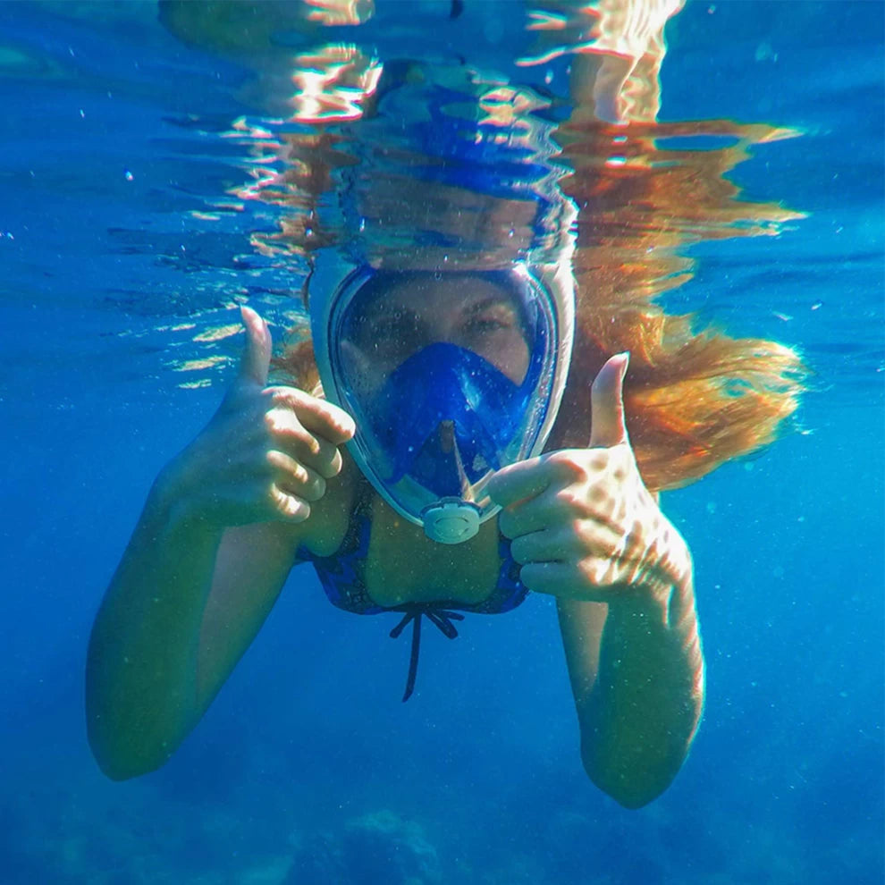 180° viewing Full Face Snorkeling Mask,  Panoramic View with Camera Mount