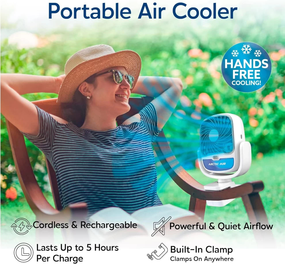 Arctic Air Grip Go – Cordless Portable Clamp-On Air Cooler