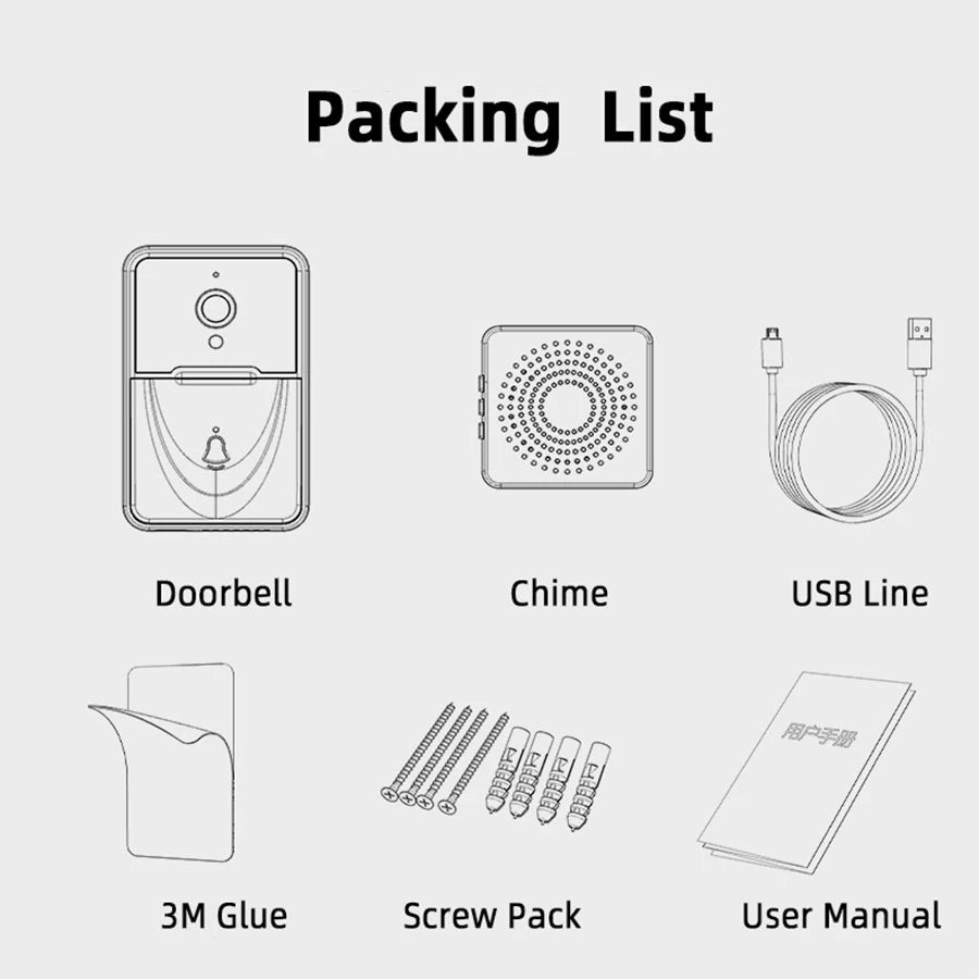 Smart Home Wireless Doorbell WiFi Waterproof-X9