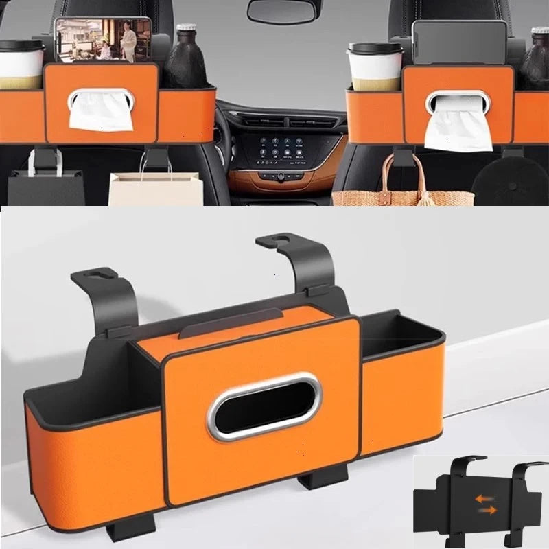 Space-Saving Car Back Seat Storage Box | Foldable Organizer for Car Essentials