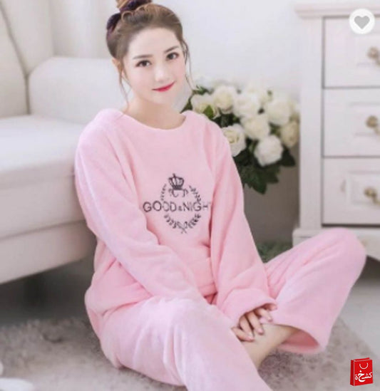 Woman Warm sleepwear two-pieces sets