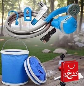 Travel Shataf Bidet Hose Spray with Foldable Bucket Rechargable -15lit