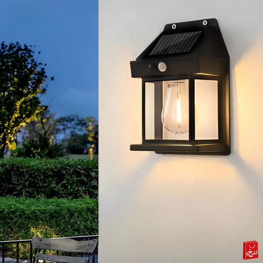 Solar Lights Outdoor, Wall Sconce Motion Sensor, 3 Lighting Modes