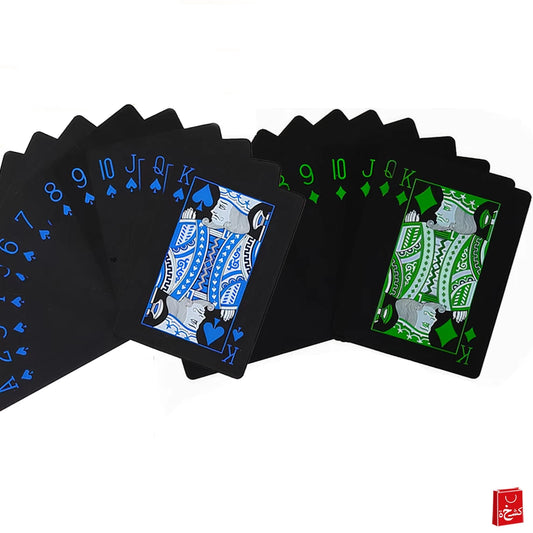 2Psc Black-Green/Blue  Deck of Cards, Playing Cards, Waterproof