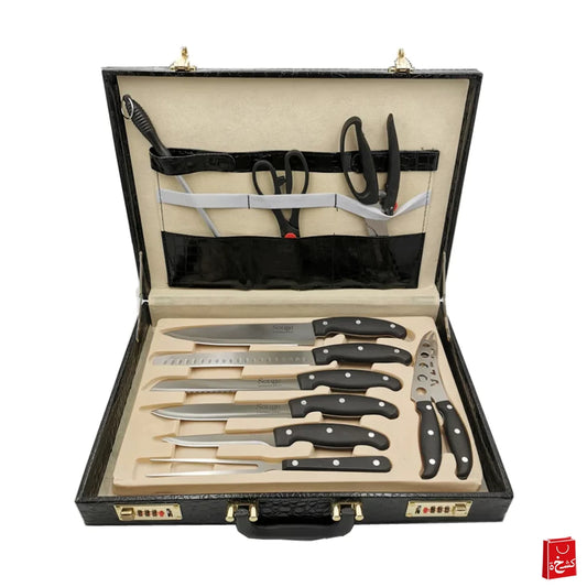 Stainless Steel Kitchen Knife Set 25-Piece – Professional & Versatile!
