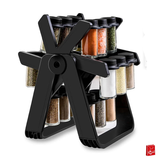 Spice Rack Ferris Wheel Rotating Jars Organizer