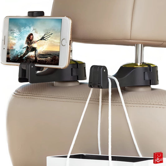 Car Hooks with Phone Holder 2 In 1