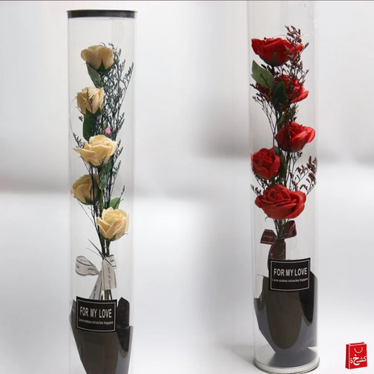 Bouquet of rose soap with LED lights