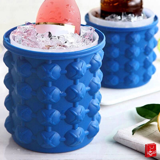 Silicone Ice Bucket Mold With Lid Large Space Saving Cube Maker