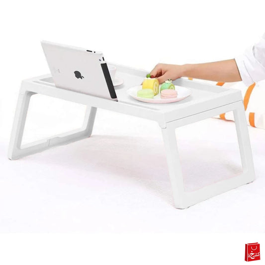 Small Folding Table with Stand - White