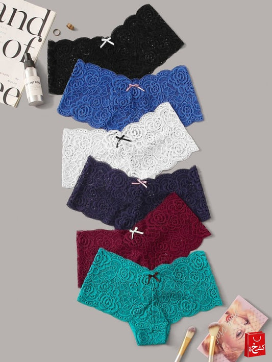 6pack Floral Lace Panty Set
