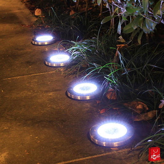 4 Disc Light Solar Ground light 16 LED Outdoor