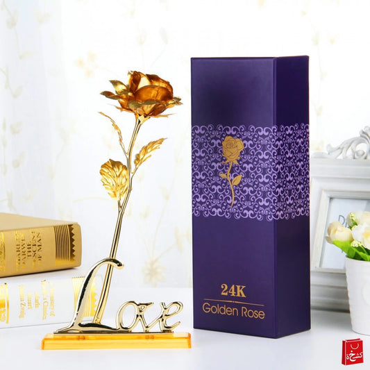 24k Gold Rose Flower Valentine's Gift - Gold Color