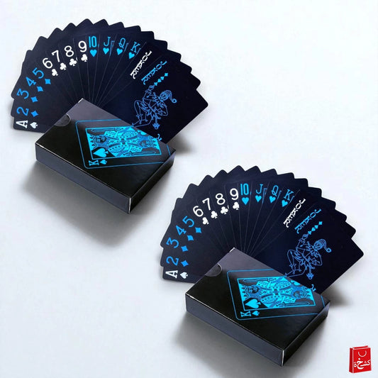 2pack Black Waterproof Playing Cards Deck for Games-108psc