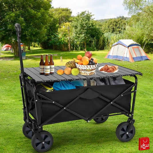 2 in 1 Heavy Duty Foldable Trolley Cart Wagon & Table – 90L