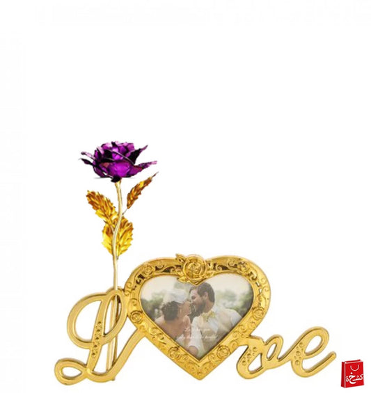 24k Purple Rose Flower Gift-Love Stand