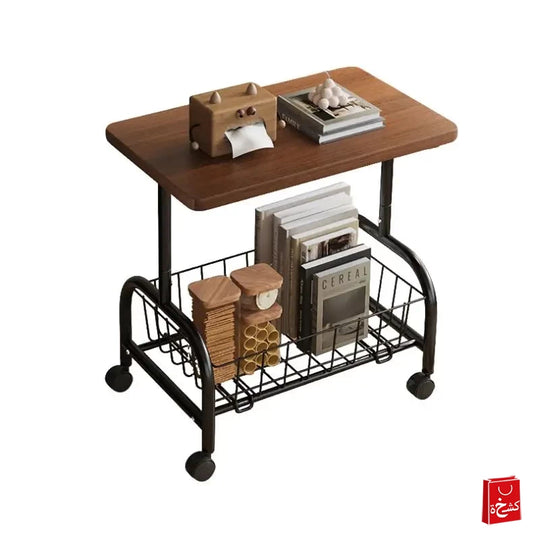 C-Shaped Rolling Side Table – Multi-Functional & Space-Saving 100 x 31 x 49 cm