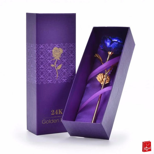 24k Gold Rose Flower Valentine's - Blue