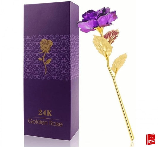 24k Purple Rose Flower