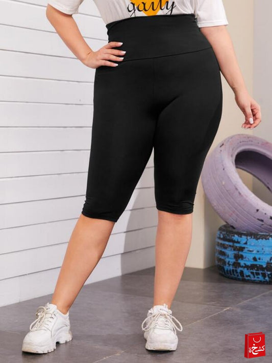 SHEIN Plus Wide Waistband Biker Shorts