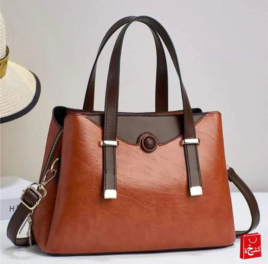 Women's Brown Color PU Leather Bag