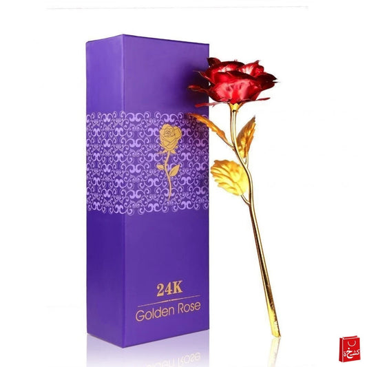 24k Gold Rose Flower Valentine's Gift - Red