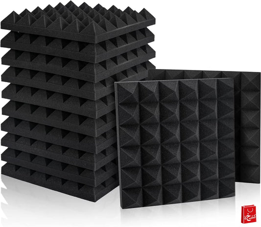 6 Pack Soundproof Acoustic Foam Panels for Recording Studios (30x30cm)